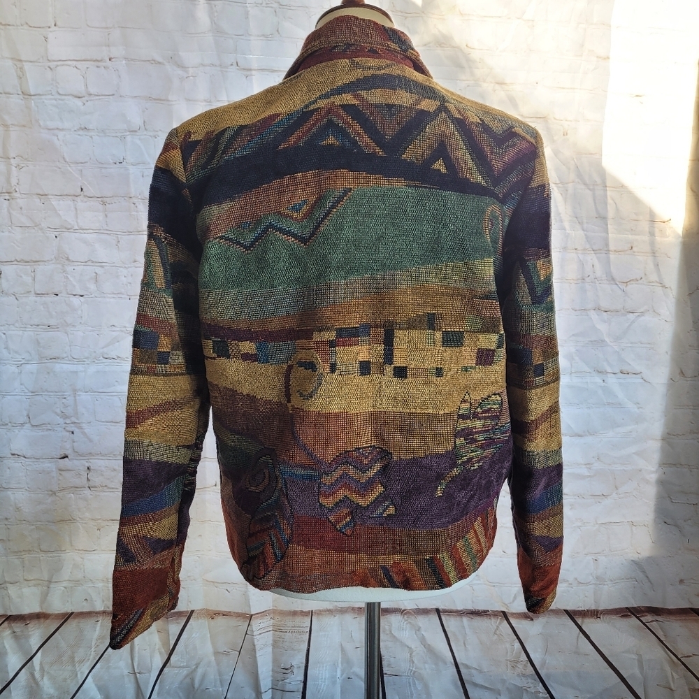 Vintage Expose Tapestry Blazer Sz M - Picture 4 of 6